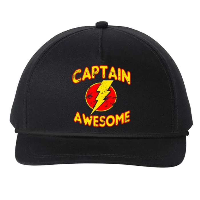 Captain Awesome Comic Logo Snapback Five-Panel Rope Hat