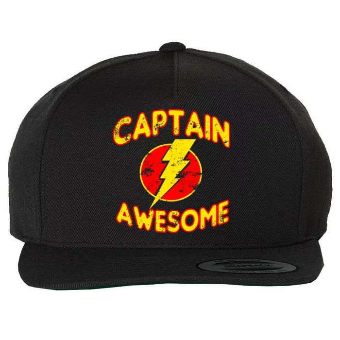 Captain Awesome Comic Logo Wool Snapback Cap