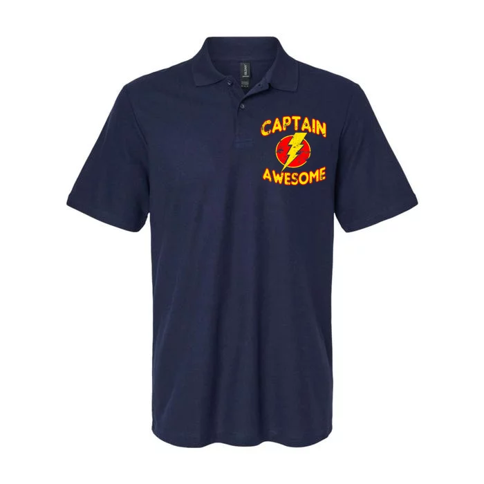 Captain Awesome Comic Logo Softstyle Adult Sport Polo