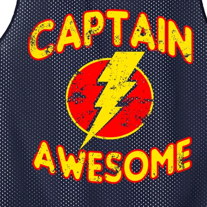 Captain Awesome Comic Logo Mesh Reversible Basketball Jersey Tank