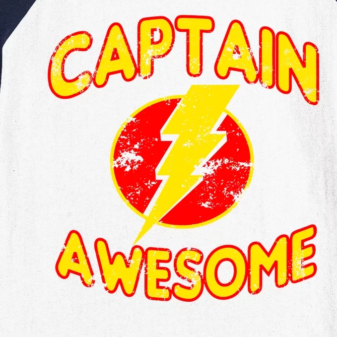 Captain Awesome Comic Logo Baseball Sleeve Shirt