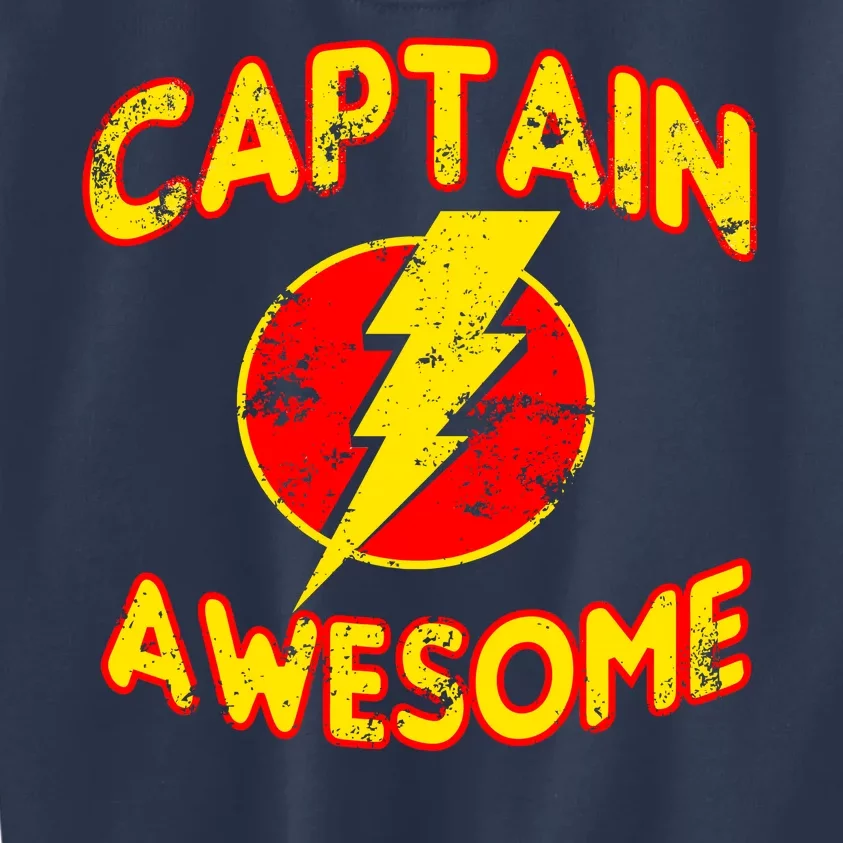 Captain Awesome Comic Logo Kids Sweatshirt