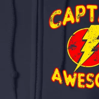 Captain Awesome Comic Logo Full Zip Hoodie