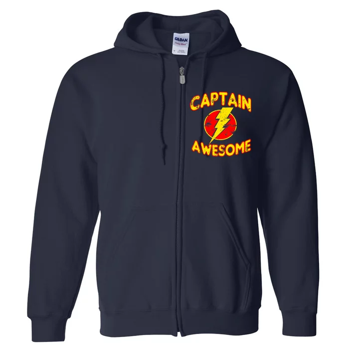 Captain Awesome Comic Logo Full Zip Hoodie