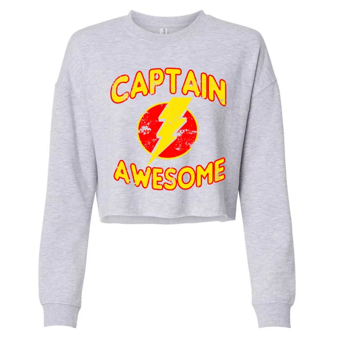 Captain Awesome Comic Logo Cropped Pullover Crew