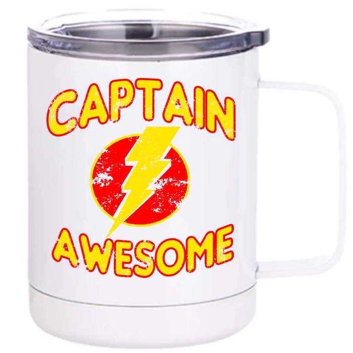 Captain Awesome Comic Logo Front & Back 12oz Stainless Steel Tumbler Cup