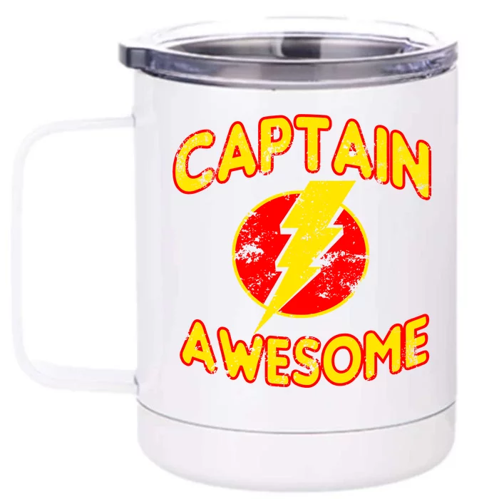 Captain Awesome Comic Logo Front & Back 12oz Stainless Steel Tumbler Cup