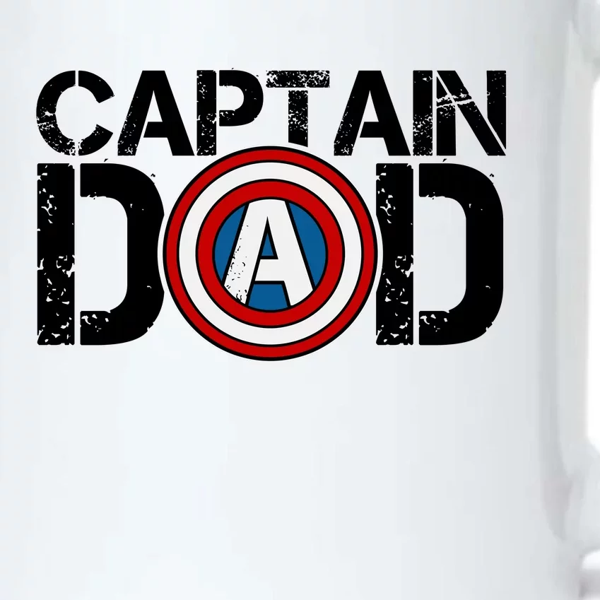 Captain Dad Super Hero Father's Day Black Color Changing Mug