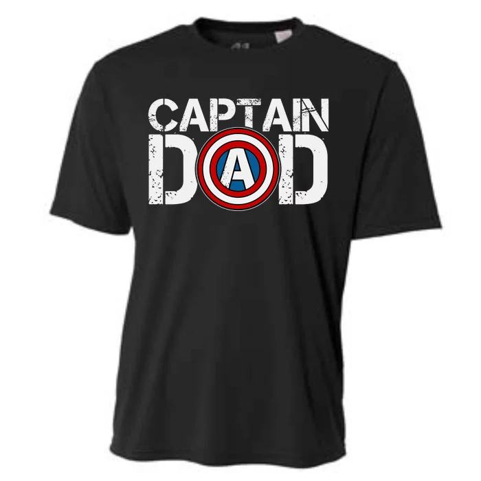 Captain Dad Super Hero Father's Day Cooling Performance Crew T-Shirt