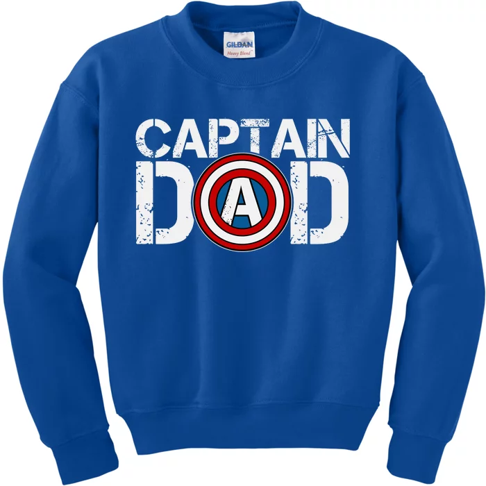 Captain Dad Super Hero Father's Day Kids Sweatshirt