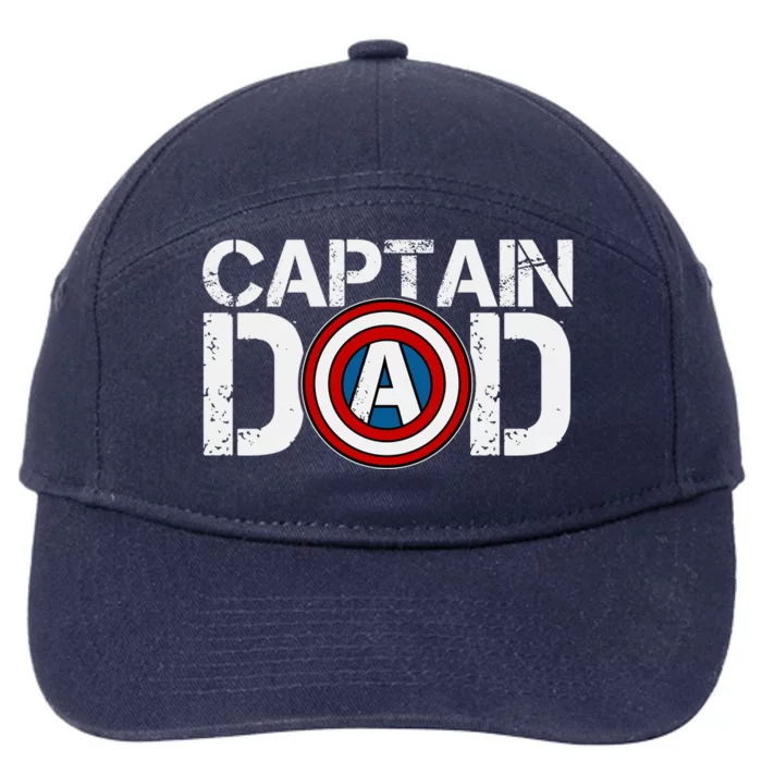 Captain Dad Super Hero Father's Day 7-Panel Snapback Hat