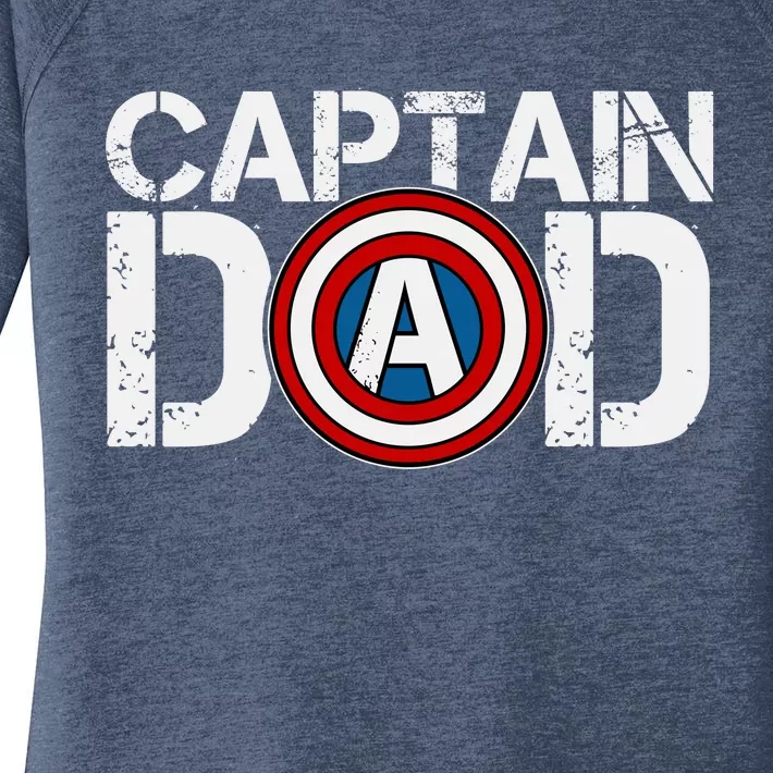 Captain Dad Super Hero Father's Day Women's Perfect Tri Tunic Long Sleeve Shirt