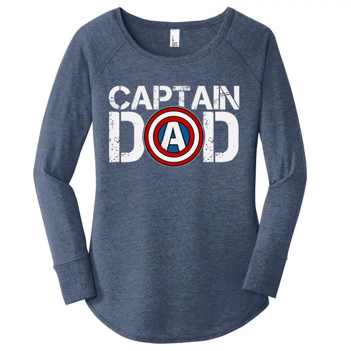 Captain Dad Super Hero Father's Day Women's Perfect Tri Tunic Long Sleeve Shirt