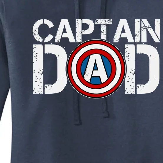 Captain Dad Super Hero Father's Day Women's Pullover Hoodie