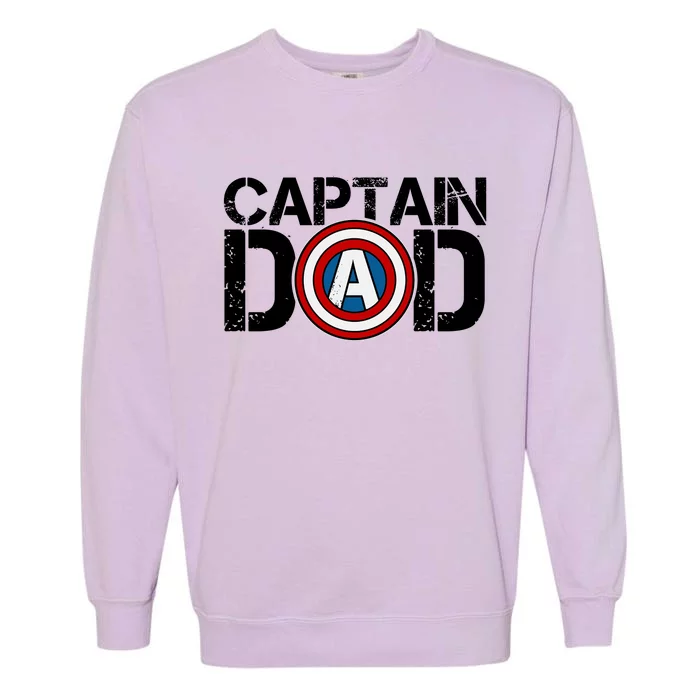 Captain Dad Super Hero Father's Day Garment-Dyed Sweatshirt