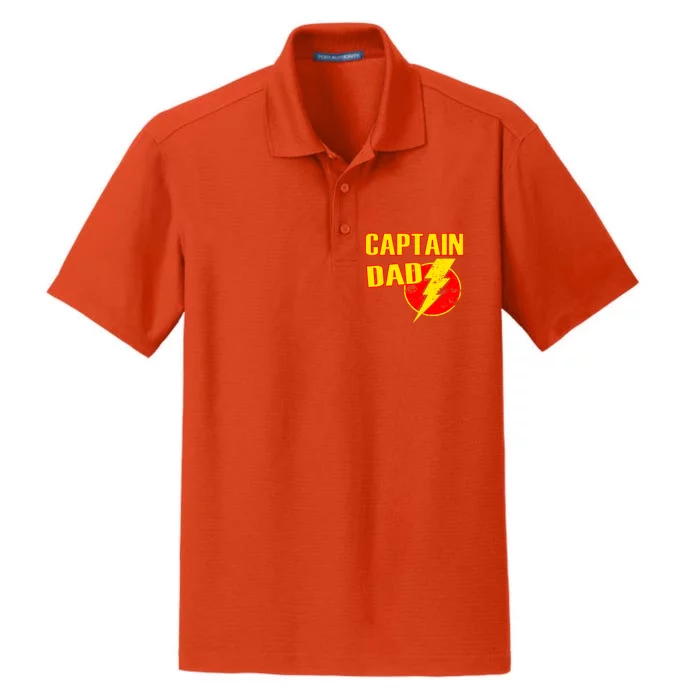 Captain Dad: Superhero Dry Zone Grid Performance Polo