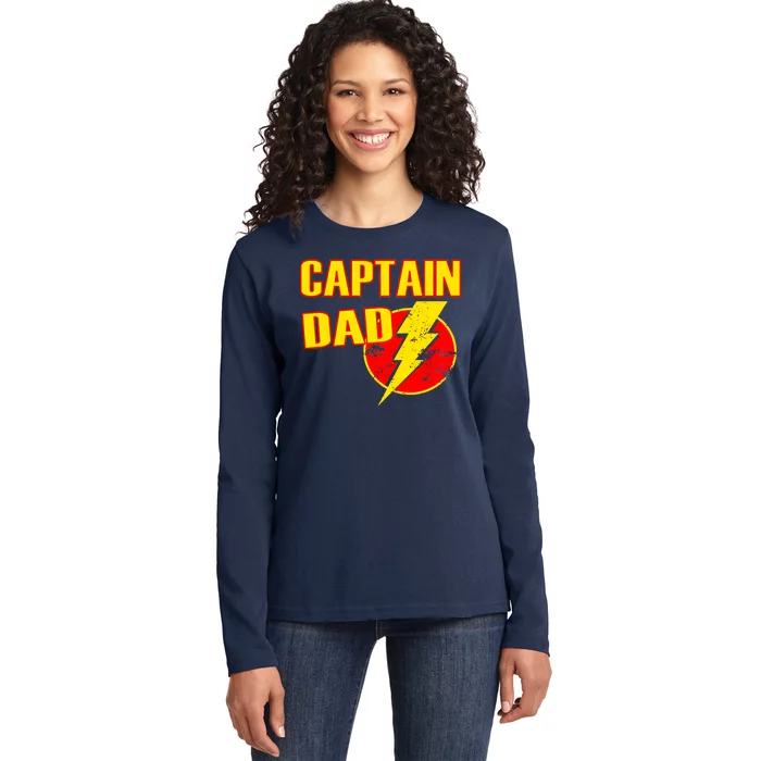 Captain Dad: Superhero Ladies Long Sleeve Shirt