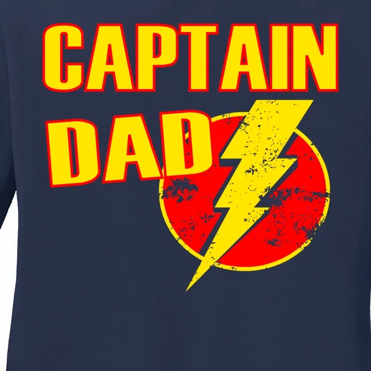 Captain Dad: Superhero Ladies Long Sleeve Shirt