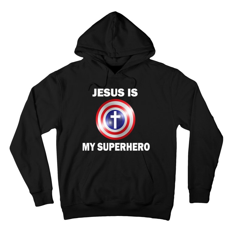 Captain Jesus Is My Superhero Cross Logo Hoodie
