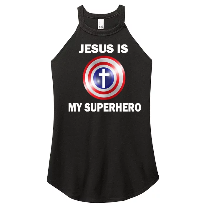 Captain Jesus Is My Superhero Cross Logo Women’s Perfect Tri Rocker Tank