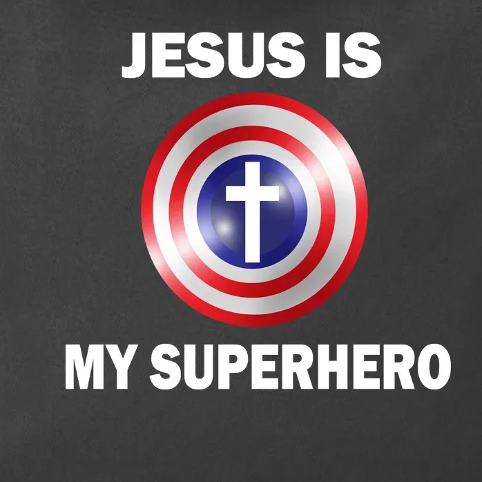 Captain Jesus Is My Superhero Cross Logo Zip Tote Bag