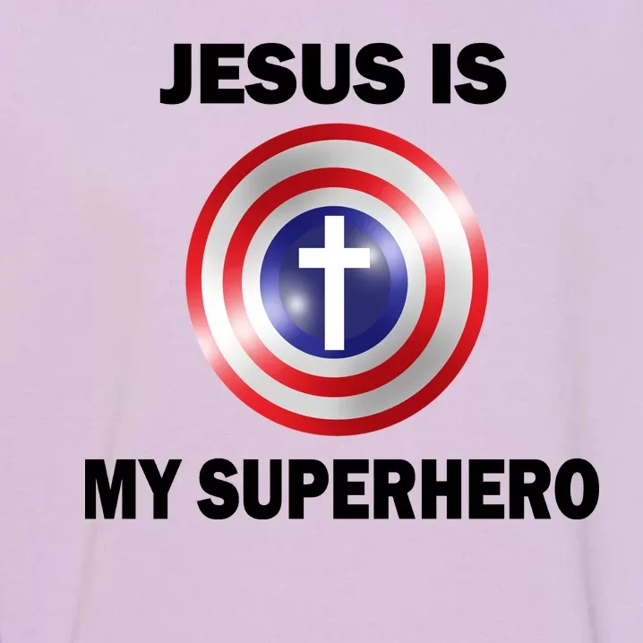 Captain Jesus Is My Superhero Cross Logo Garment-Dyed Sweatshirt