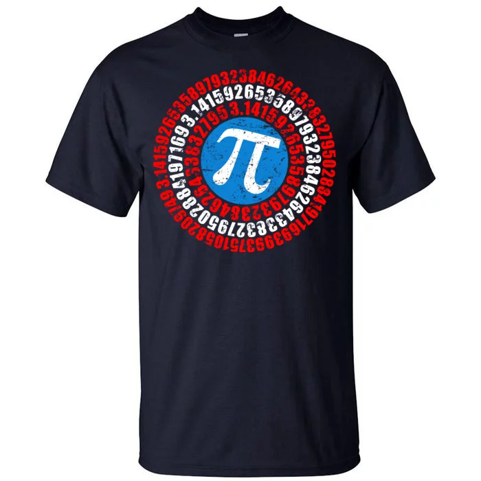 Captain Pi 3.14 Superhero Shield Tall T-Shirt