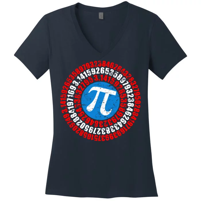 Captain Pi 3.14 Superhero Shield Women's V-Neck T-Shirt