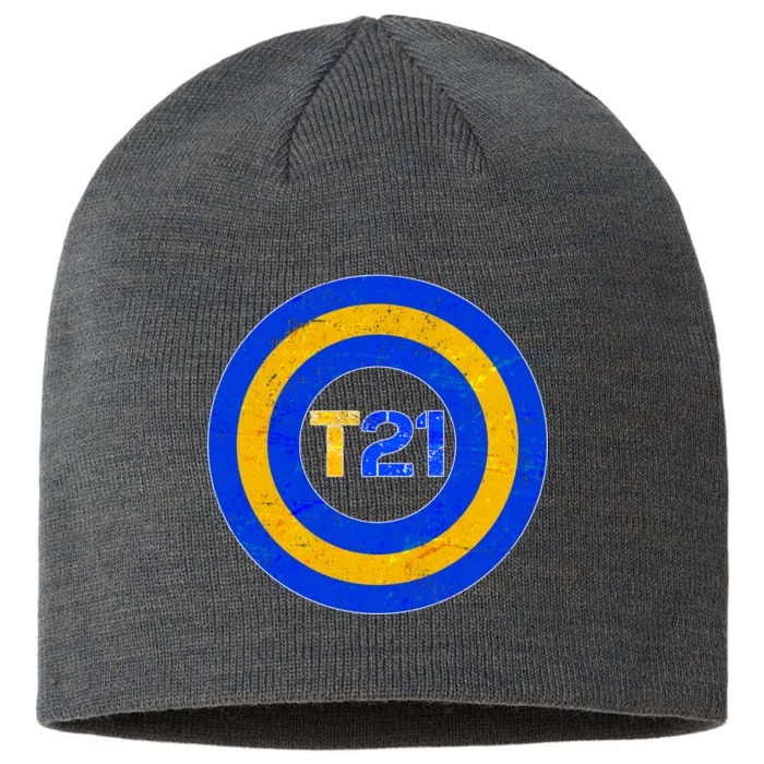 Captain T21 Shield - Down Syndrome Awareness 8 1/2in Sustainable Knit Beanie