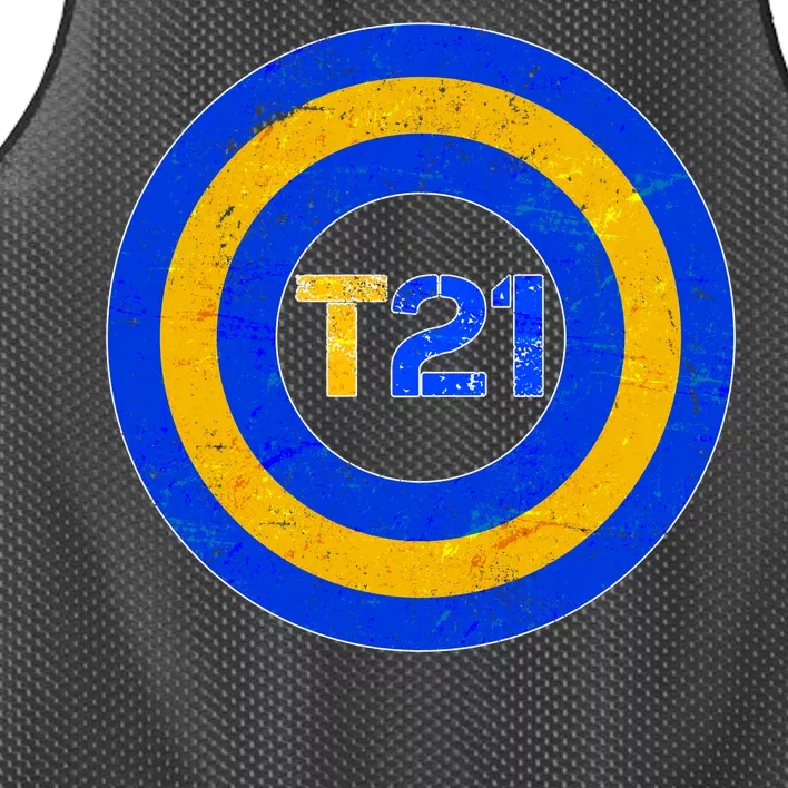 Captain T21 Shield - Down Syndrome Awareness Mesh Reversible Basketball Jersey Tank