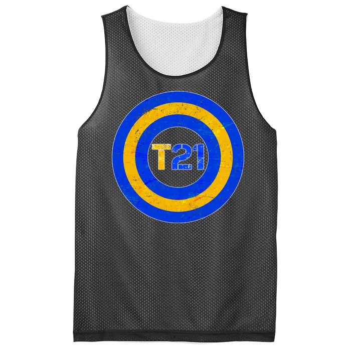 Captain T21 Shield - Down Syndrome Awareness Mesh Reversible Basketball Jersey Tank