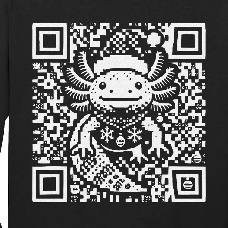 Christmas Axolotl Qr Code Ugly Tall Long Sleeve T-Shirt