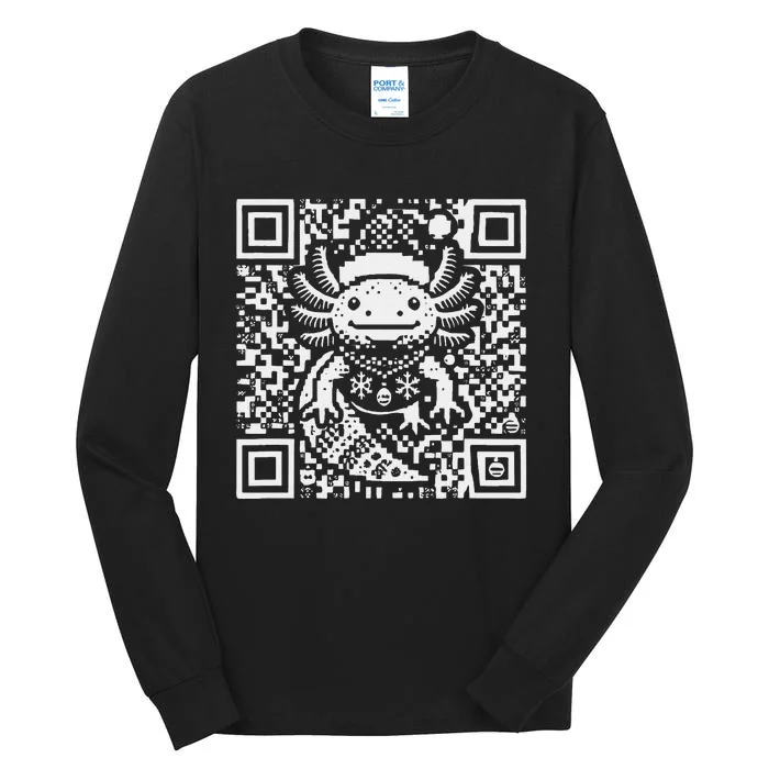 Christmas Axolotl Qr Code Ugly Tall Long Sleeve T-Shirt