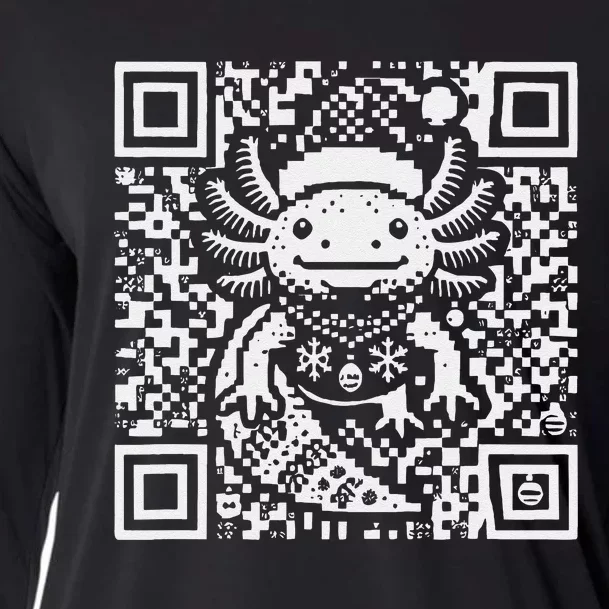 Christmas Axolotl Qr Code Ugly Cooling Performance Long Sleeve Crew