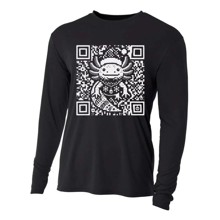 Christmas Axolotl Qr Code Ugly Cooling Performance Long Sleeve Crew