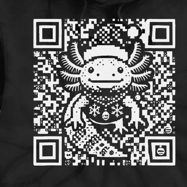 Christmas Axolotl Qr Code Ugly Tie Dye Hoodie