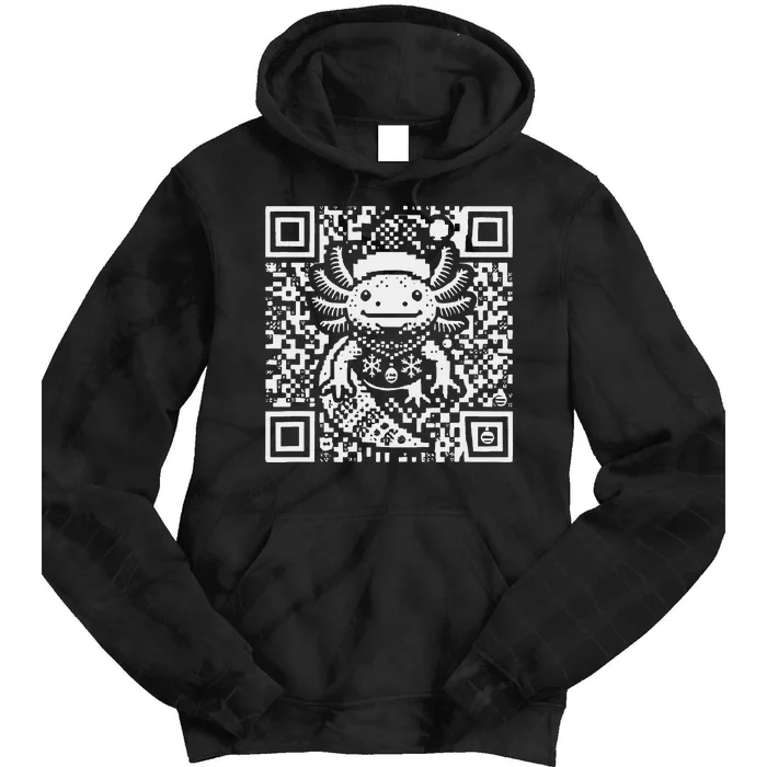 Christmas Axolotl Qr Code Ugly Tie Dye Hoodie