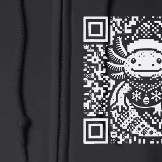 Christmas Axolotl Qr Code Ugly Full Zip Hoodie