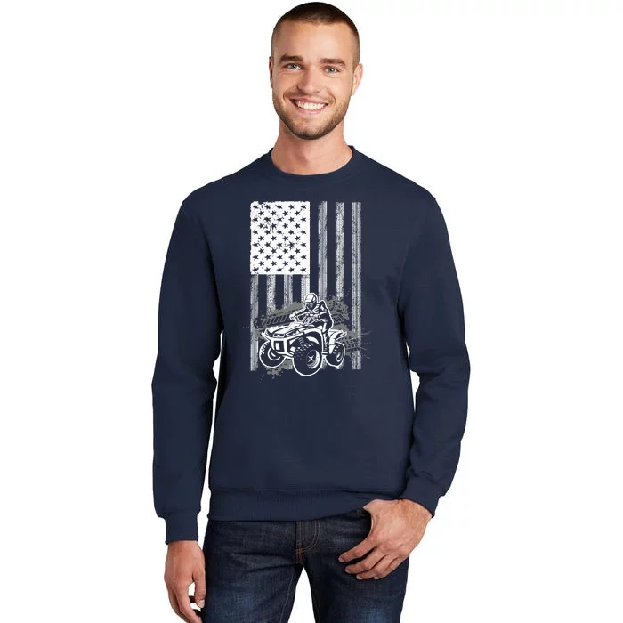 Cool ATV Quad Racing Squad USA Flag 4 Wheeler Tall Sweatshirt