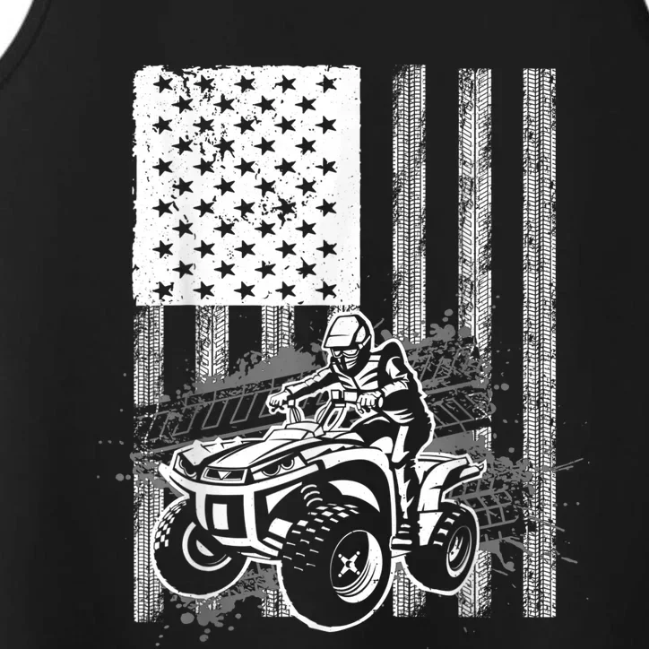 Cool ATV Quad Racing Squad USA Flag 4 Wheeler Performance Tank