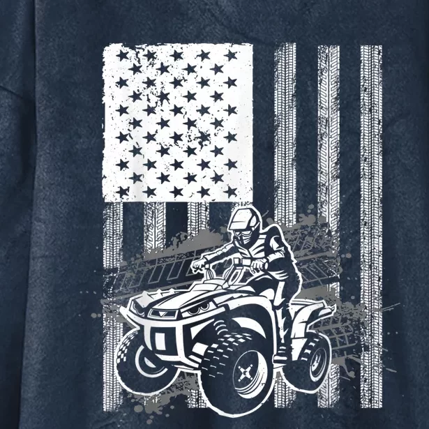 Cool ATV Quad Racing Squad USA Flag 4 Wheeler Hooded Wearable Blanket