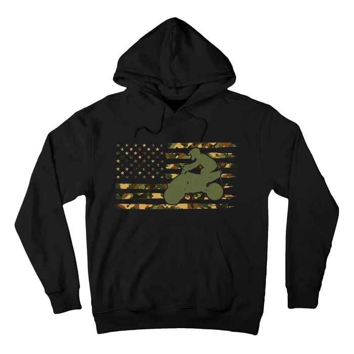 Camo ATV Quad Bike Vintage American Flag ATV Hoodie