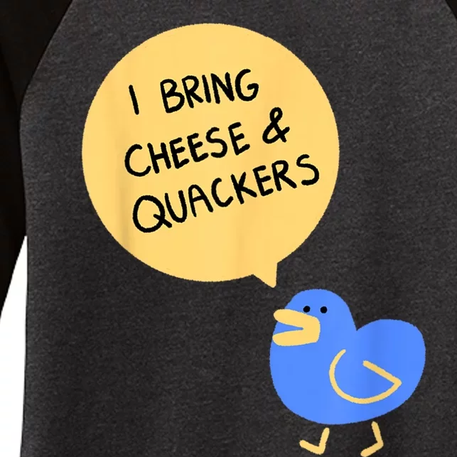 Cheese And Quackers Duck Pun Women's Tri-Blend 3/4-Sleeve Raglan Shirt