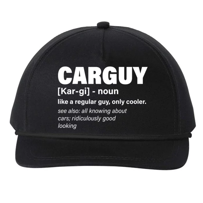 Car Guy Definition Classic Funny Snapback Five-Panel Rope Hat