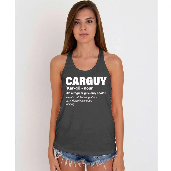 Car Guy Definition Classic Funny Women's Knotted Racerback Tank