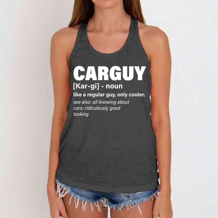 Car Guy Definition Classic Funny Women's Knotted Racerback Tank