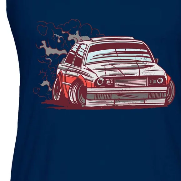 Car Motorsport Drifting Ladies Essential Flowy Tank