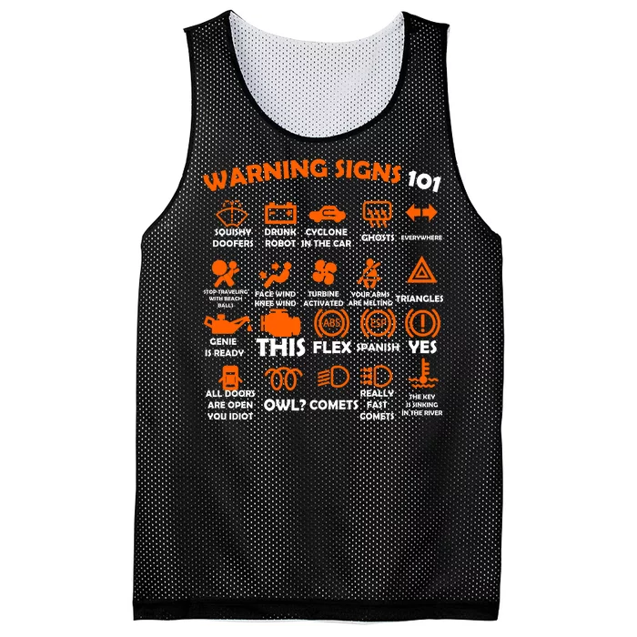 Car Warning Signs 101 Funny Mesh Reversible Basketball Jersey Tank