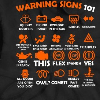 Car Warning Signs 101 Funny Tie Dye Hoodie