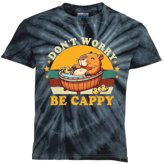 Capybara Animal Rodent Capybara Dont Be Worry Be Capy Funny Kids Tie-Dye T-Shirt